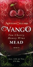 Vango mead, mead wine, meads, honey wines, honey wines, honeywine, honeywines, Adytum Cellars, Washington wine, Renaissance Festival wine, middle ages wine, online wine, cherries, elderflowers, elder berries, traditional mead, cherry wine, van cherry, van cherries,